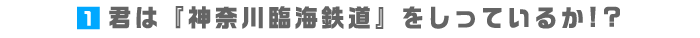 1.君は『神奈川臨海鉄道』をしっているか!?